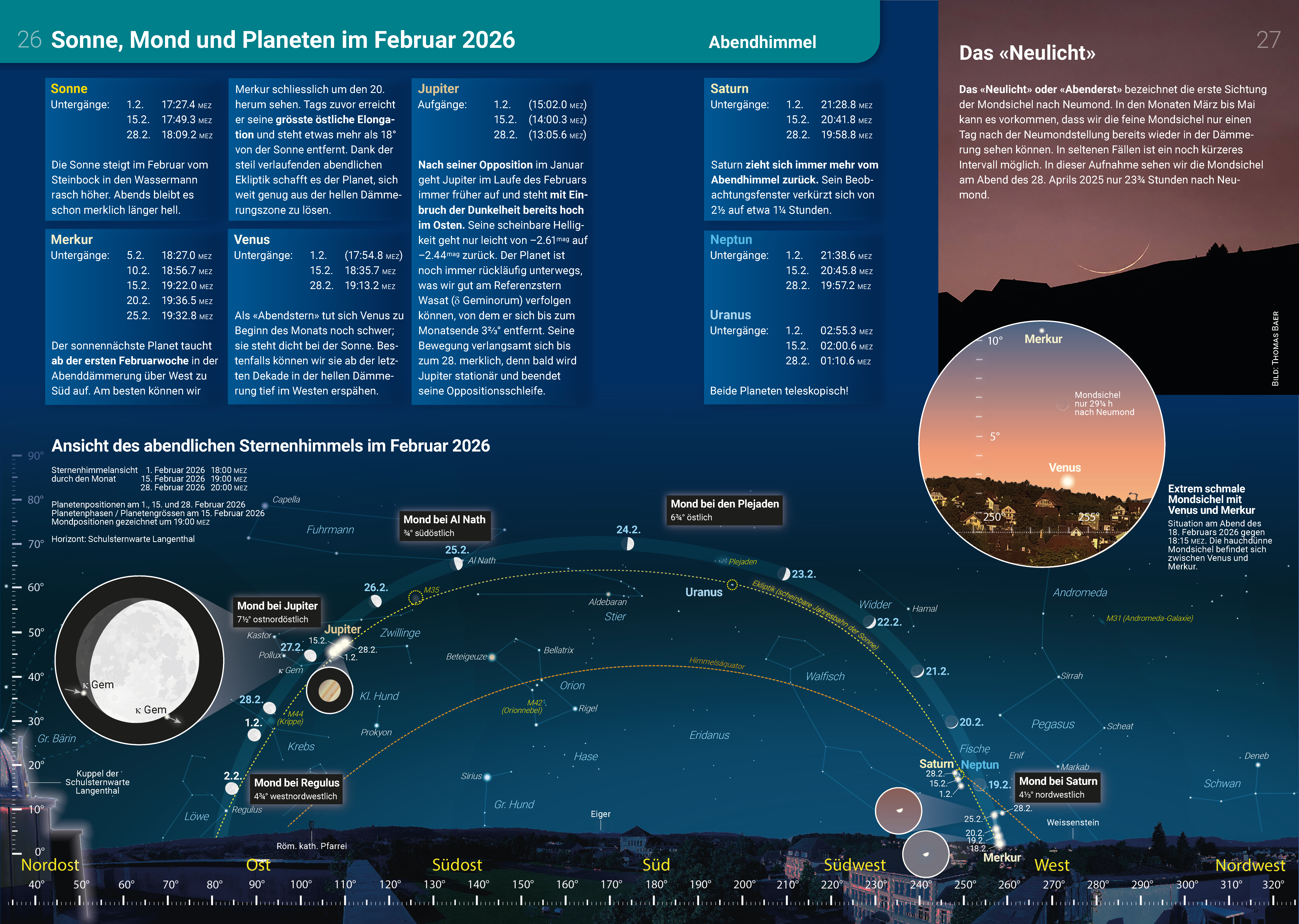 Doppelseite Sternenhimmelheft 2027